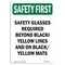Signmission OSHA Sign, Glasses Required Beyond, 24in X 18in Plastic, 18" W, 24" H, Portrait, P-1824-V-11308 OS-SF-P-1824-V-11308 - alternate 1